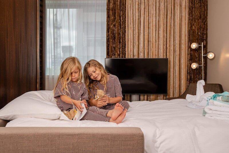 Children playing in family room